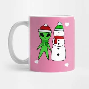 I Love You - Alien and Snowman Mug